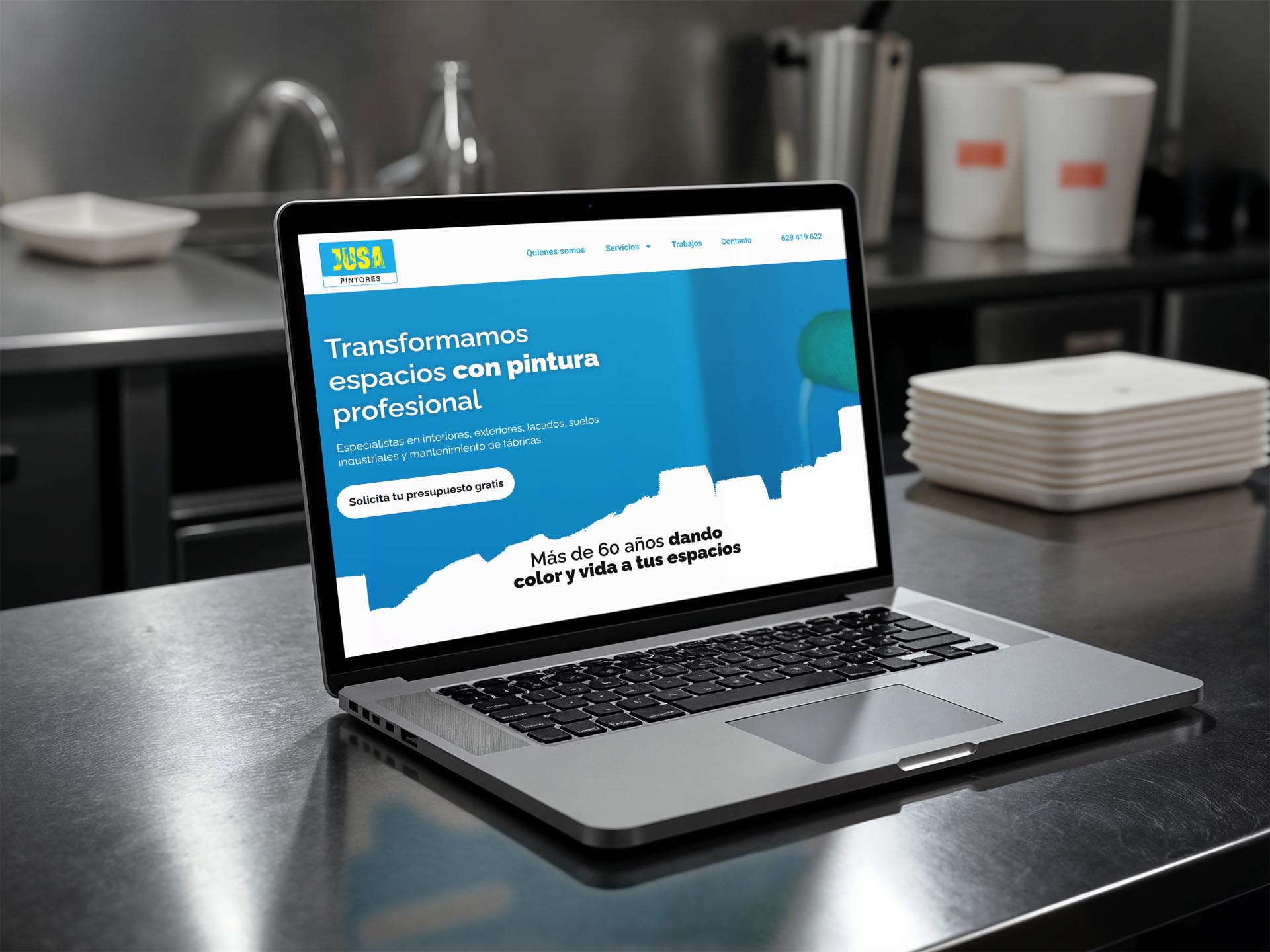 Mockup de la web Jusa Pintores